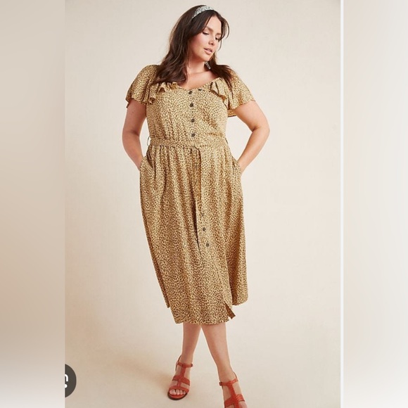 Anthropologie leopard print dress sz 8 - Picture 4 of 13